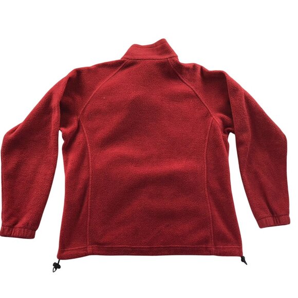 Columbia Womens Fleece Jacket Large Red Full Zip Mock Neck Outdoors Cozy Casual - Picture 2 of 16
